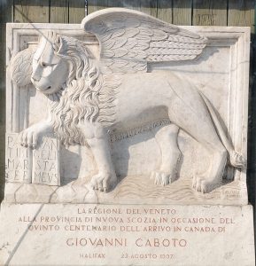 Leone di San Marco donato dalla Regione Veneto alla città di Halifax, Nuova Scozia, in memoria di Giovanni Caboto